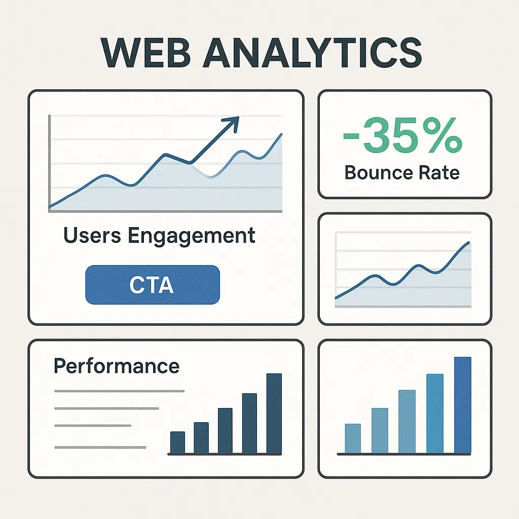The Importance of Visual Hierarchy in Web Design 4 "Website analytics showing improved engagement after applying visual hierarchy design techniques